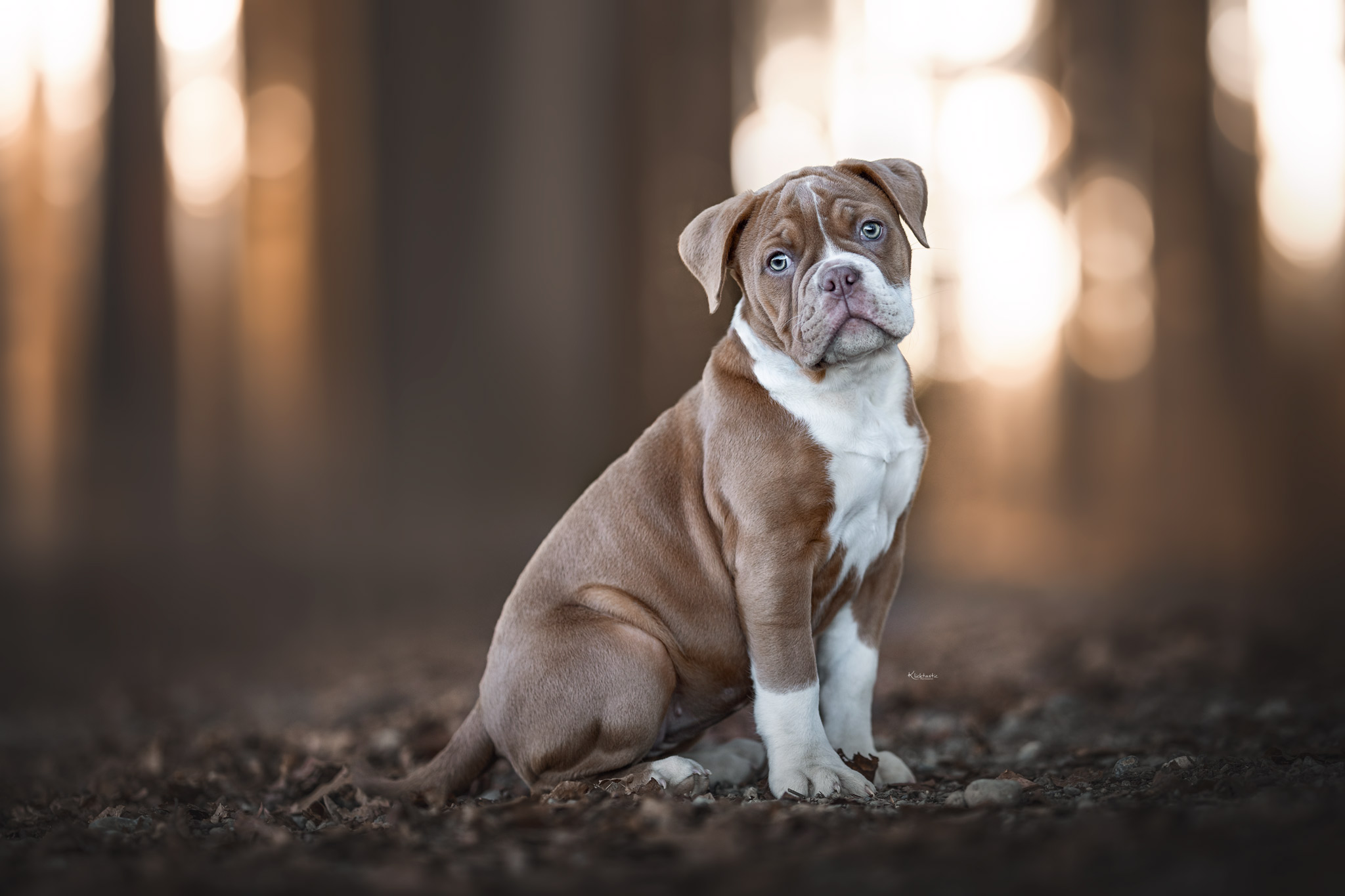 Bulldoggen Welpe Portrait
